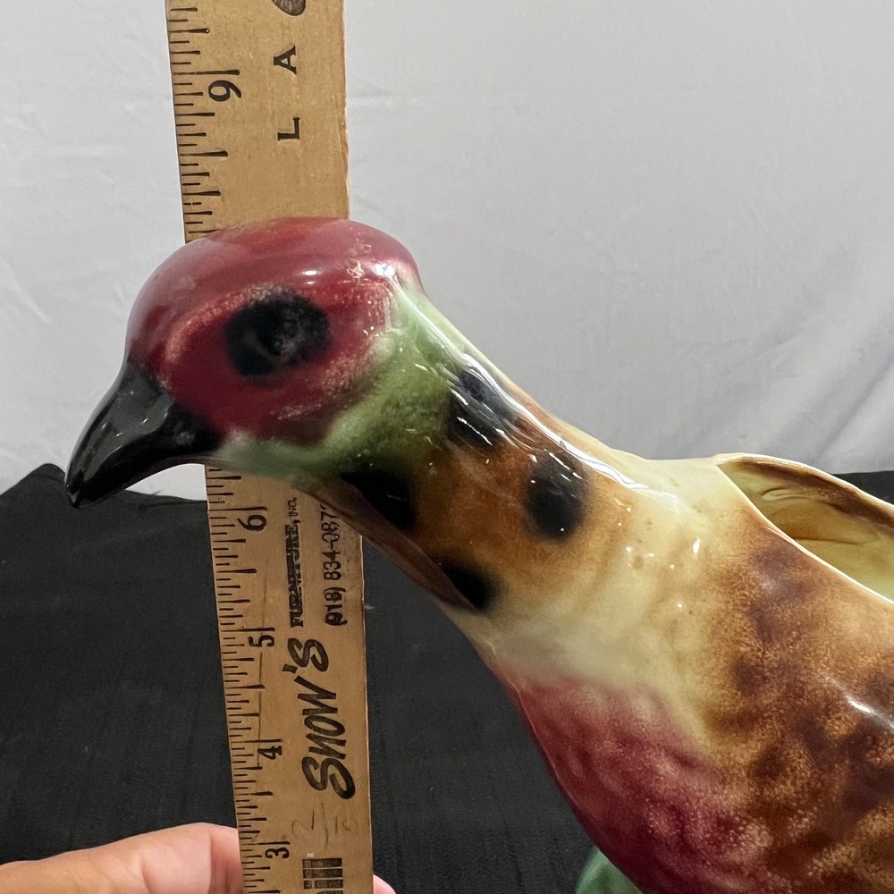Vintage Ceramic Pheasant Planter Figurine Long Tail Game Bird Mid Century 17.5in - Picture 7 of 10